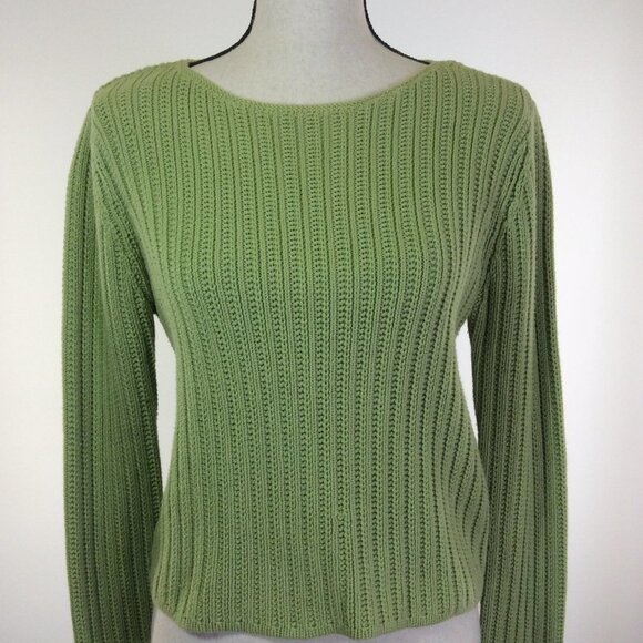 DEANE and White Womens Sweater Size Medium Green - Picture 2 of 12